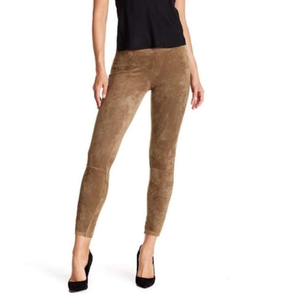 Hue Laser-Cut Microsuede Leggings